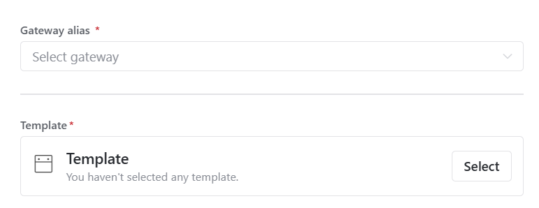 SMS selected template details