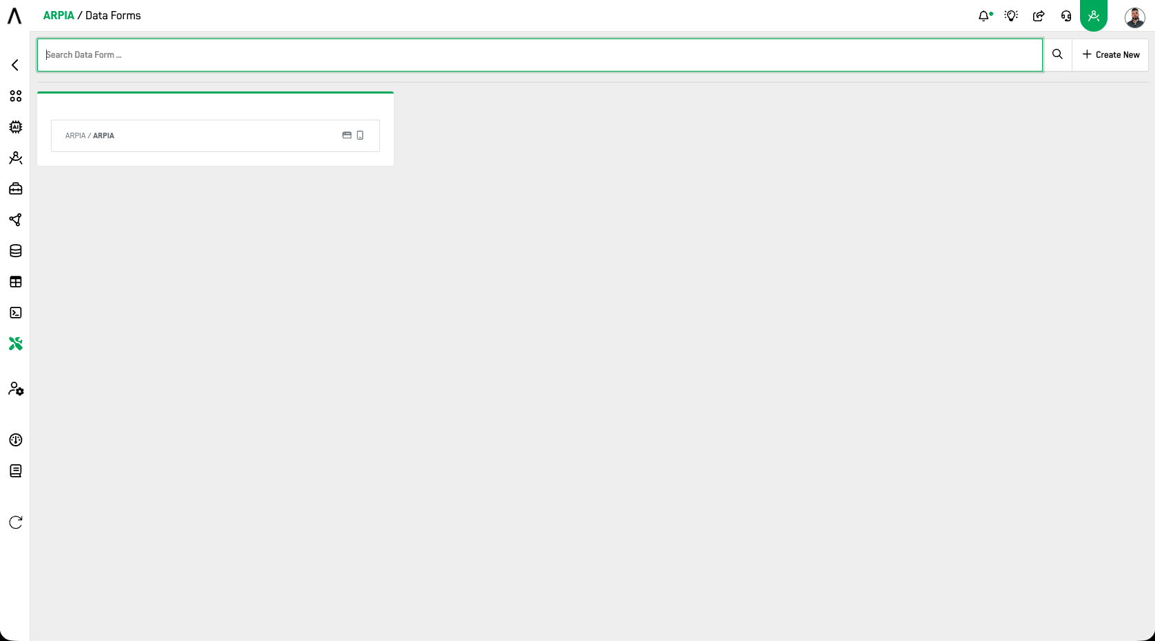 Select created DataForm