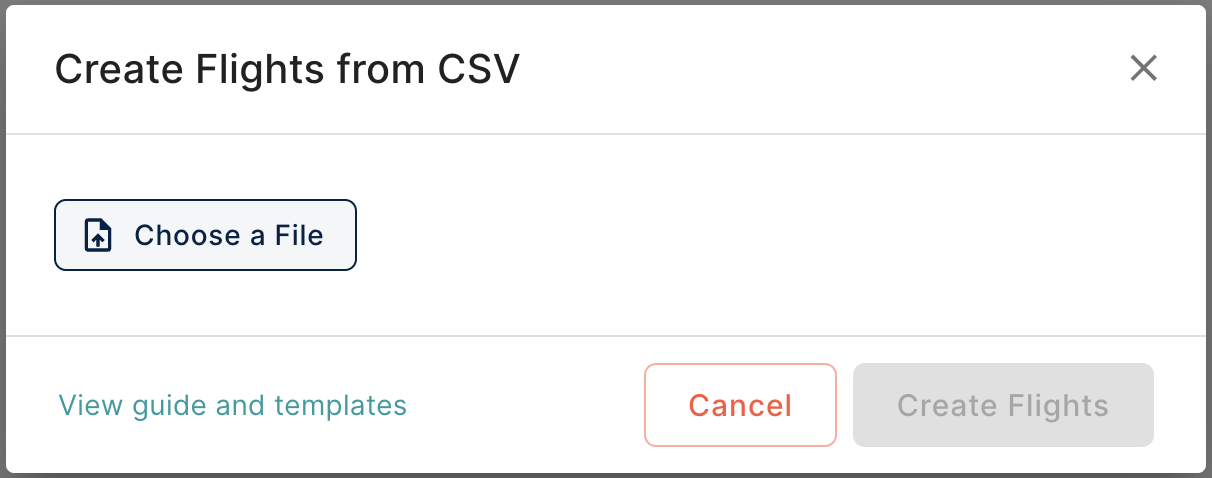 Create Flights from CSV form