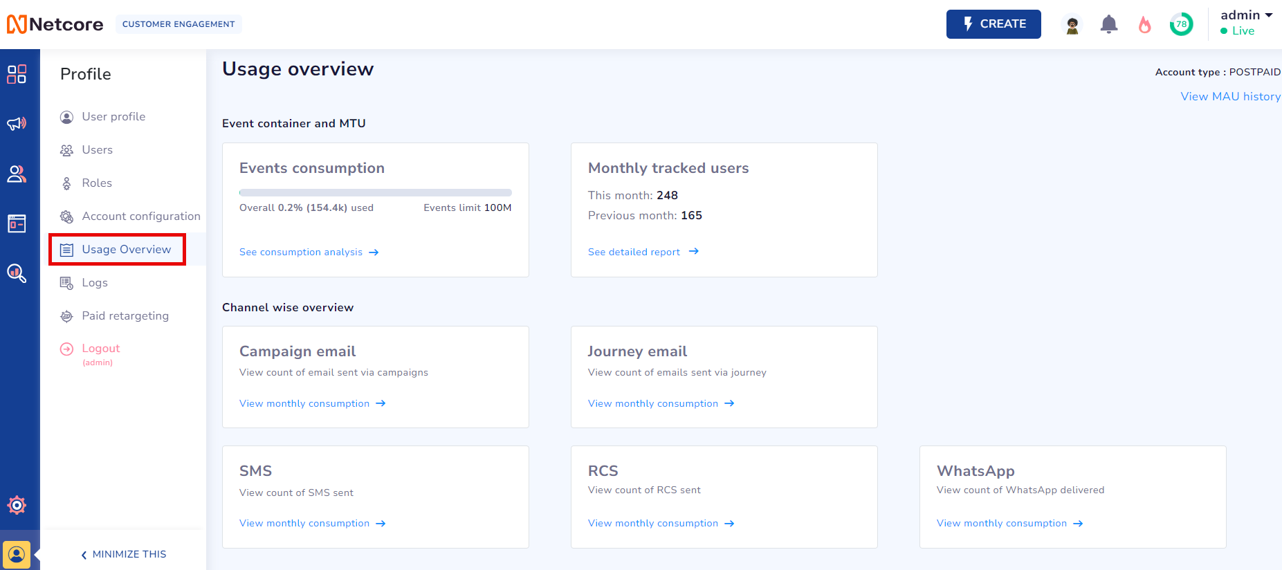 View Your Account Usage Summary