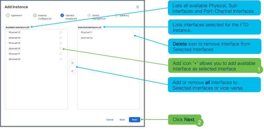 **Figure 12:** Instance Creation Wizard - Interface Assignment