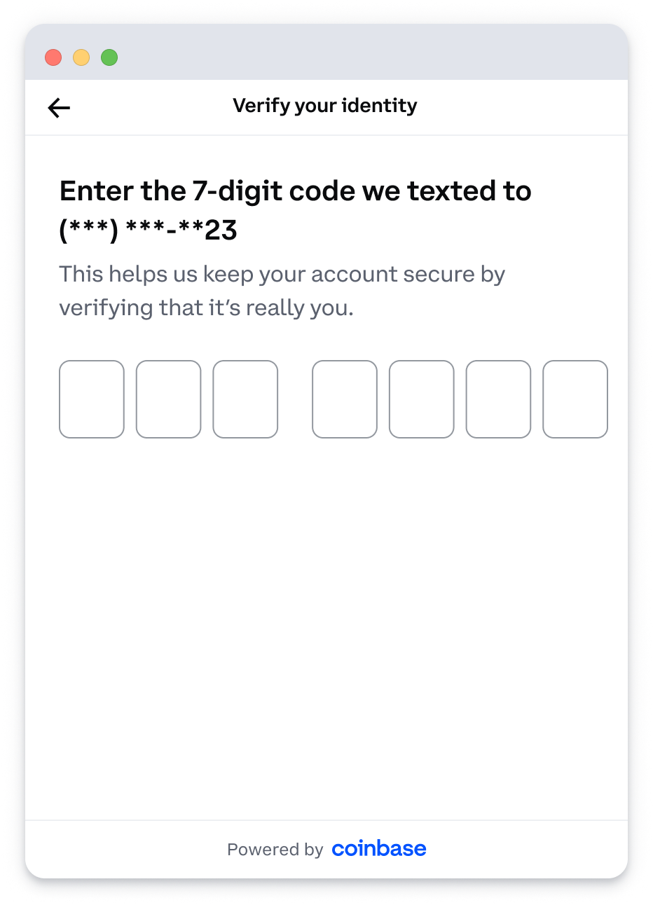 Go through 2FA again and enter the 7-digit code.
