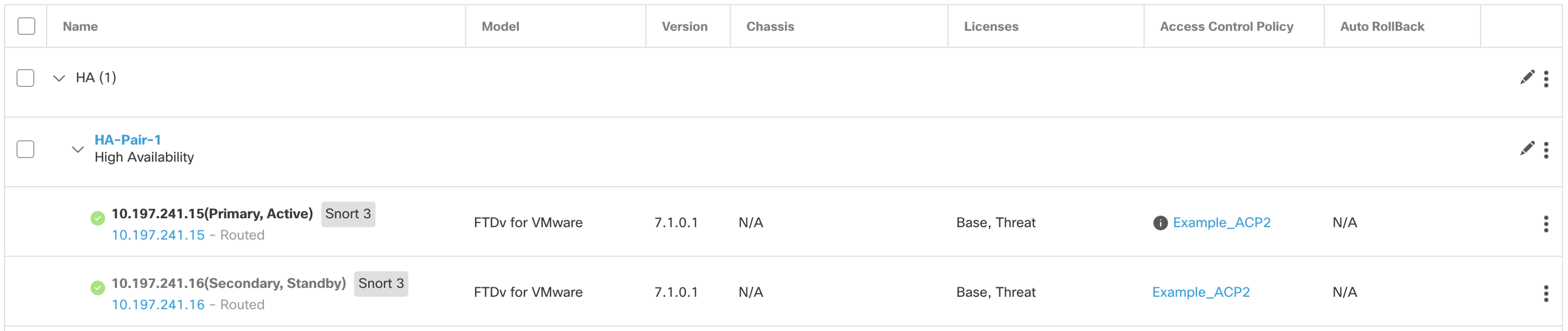 Figure 12: Device management page post upgrade.