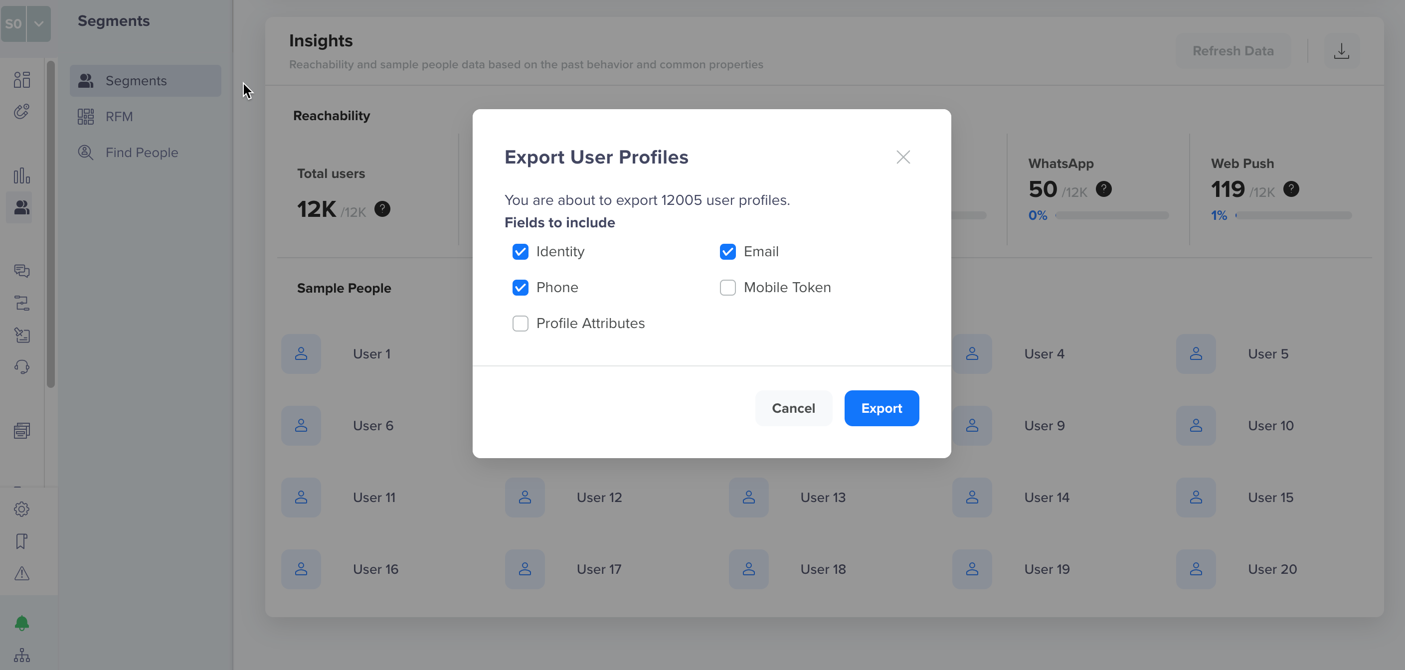 Export User Profiles