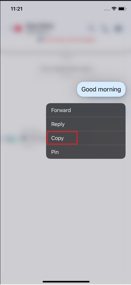 Copy message