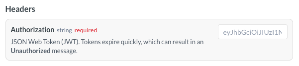 screenshot showing a typical headers section