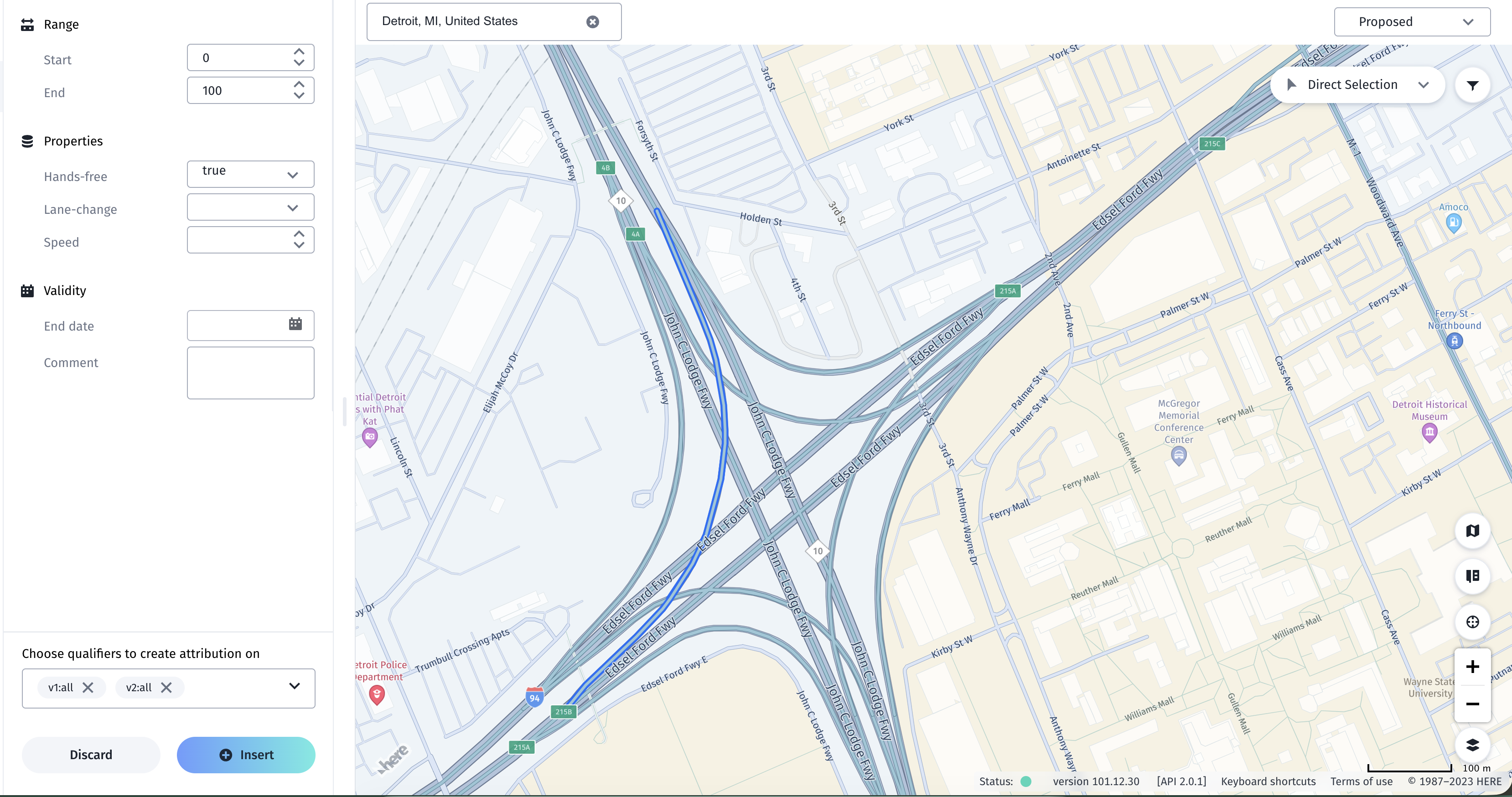 The direct selection tool in ADZ