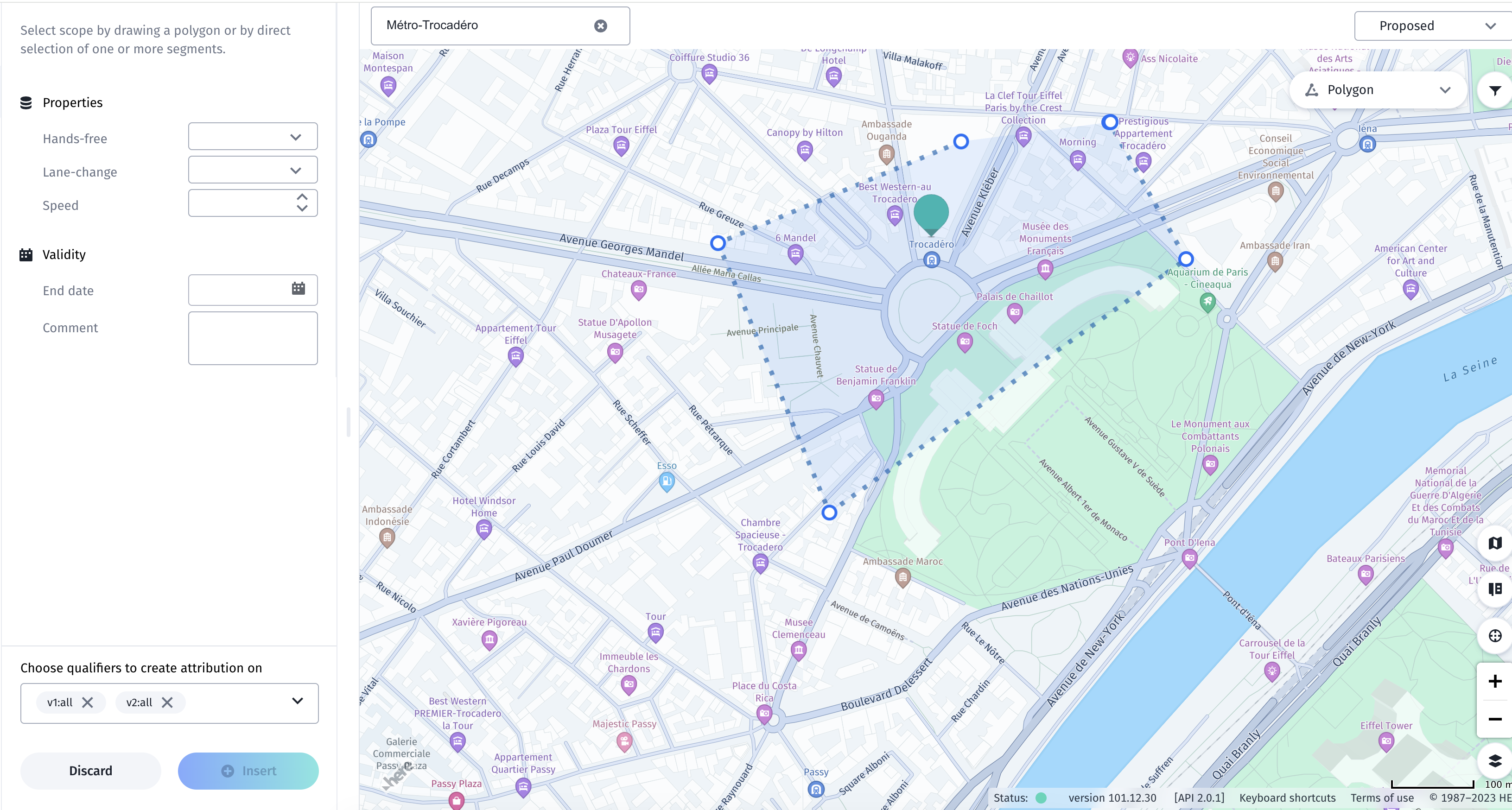 The polygon selection tool in ADZ