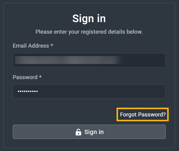 Resetting password