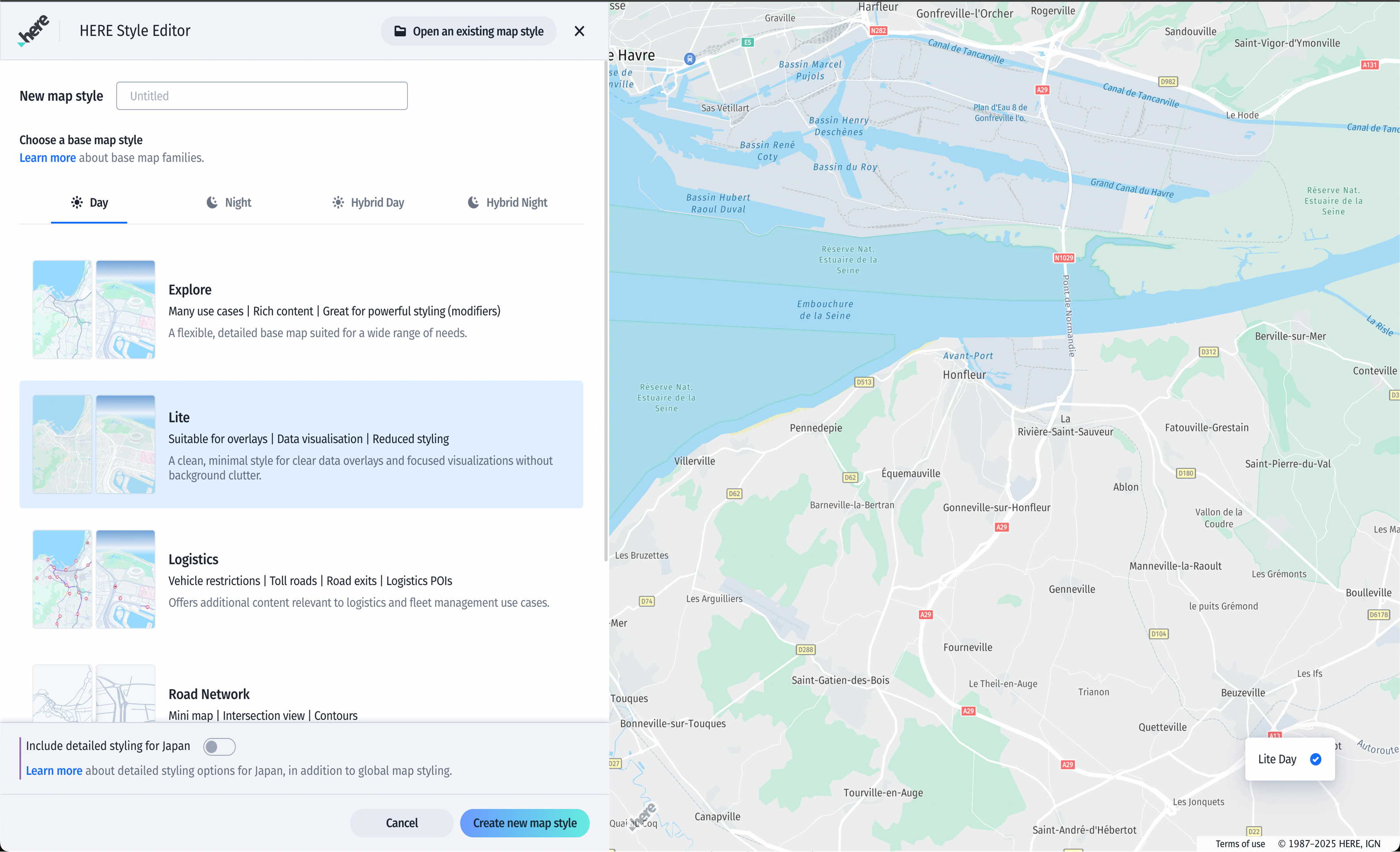 Create a base map style