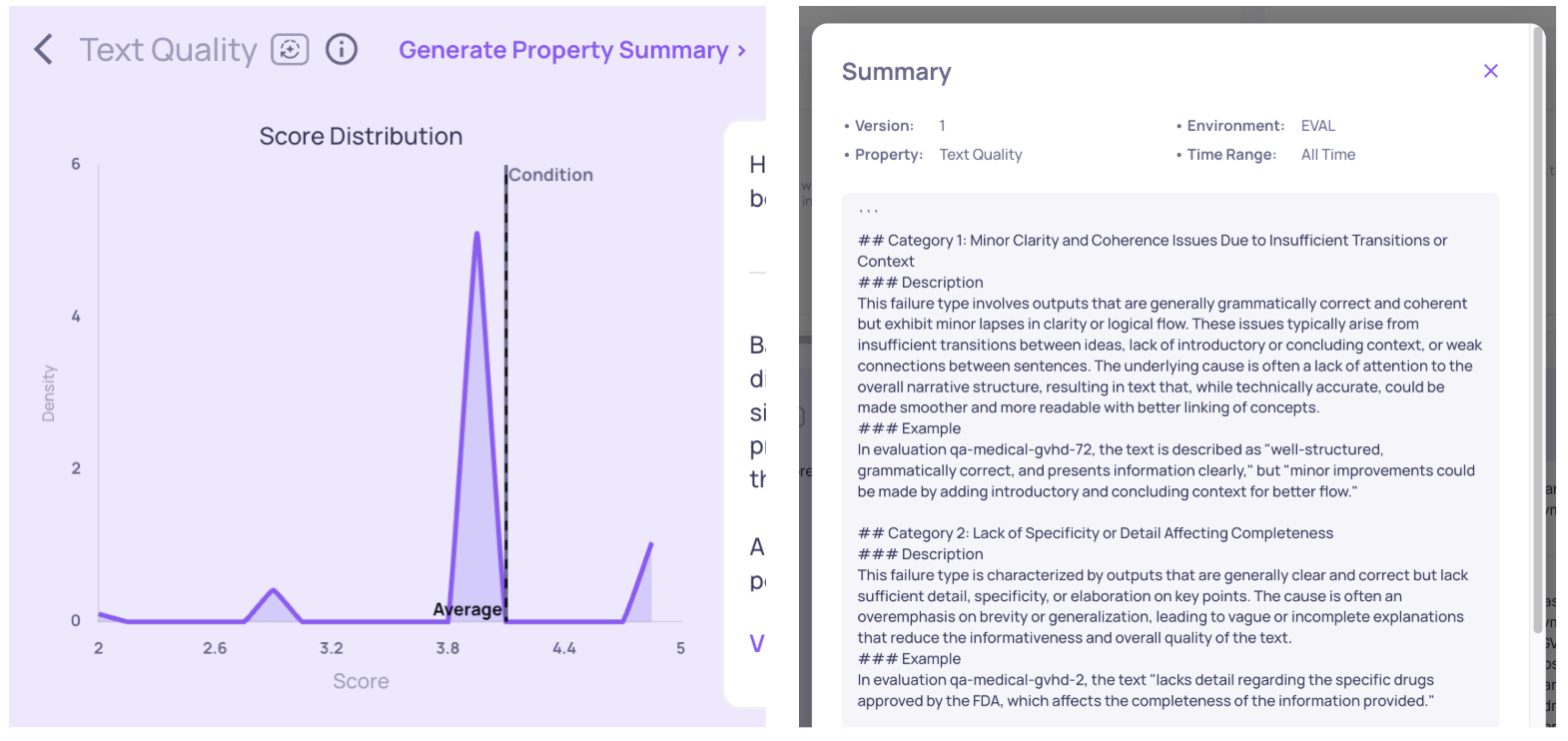 "Text Quality" Property Failure Analysis