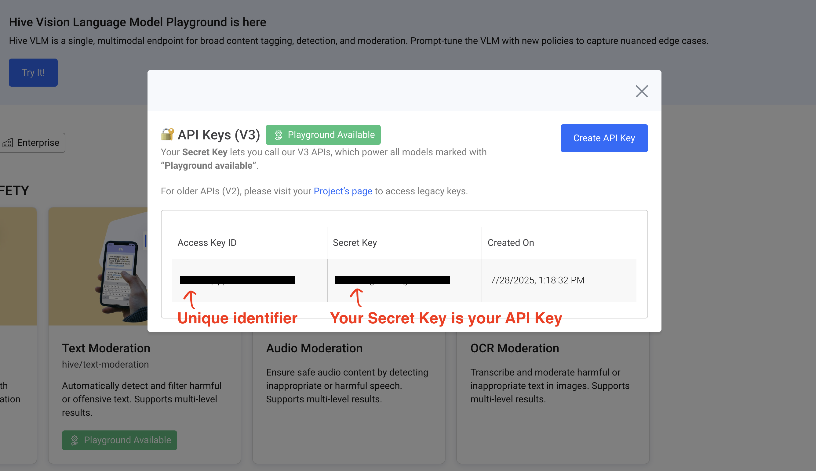 Once you've created an API Key, you can submit API requests using the **Secret Key.**
Please keep your Secret Key safe.