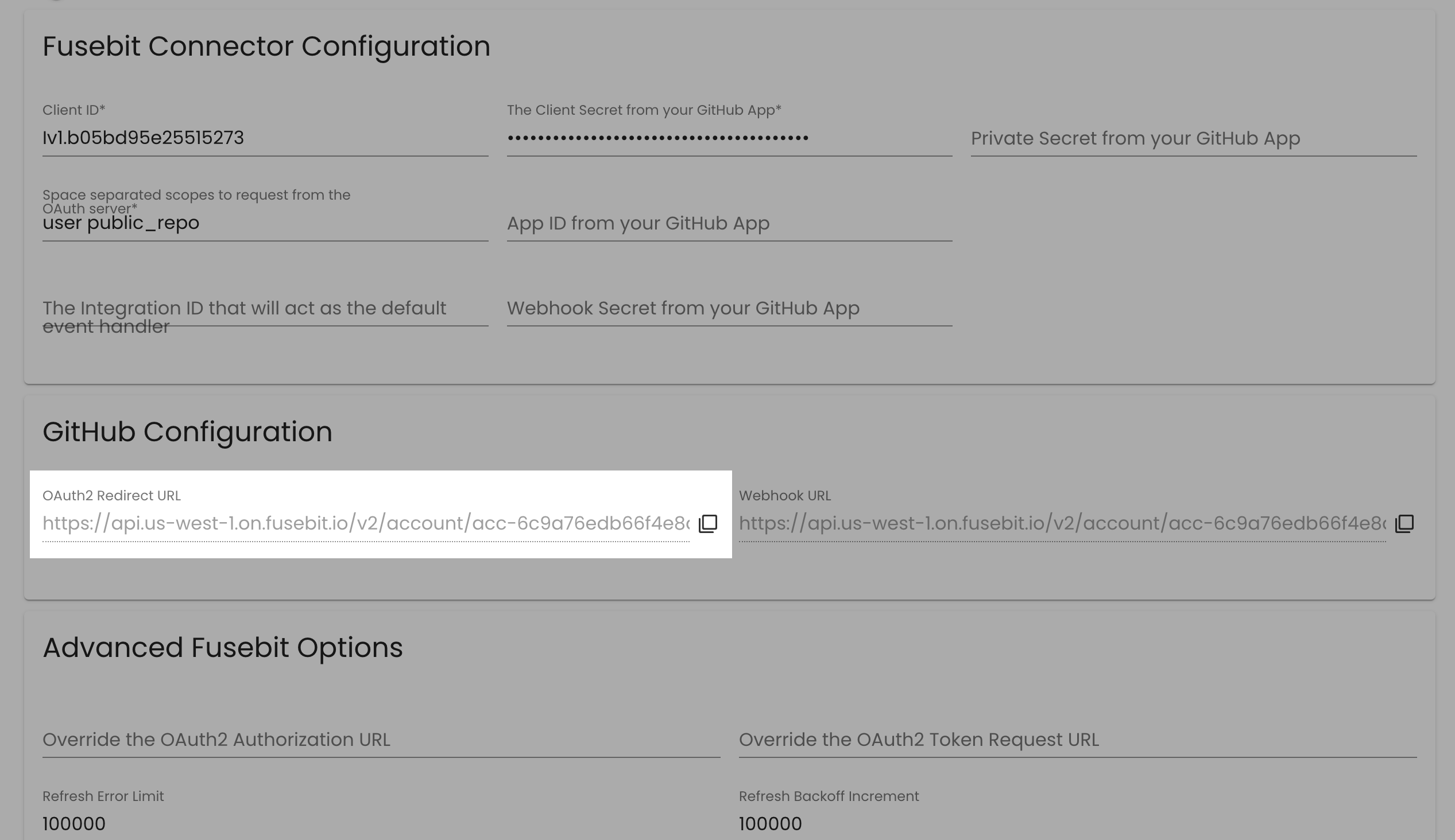 OAuth 2 redirect URL in the Fusebit Portal 2534