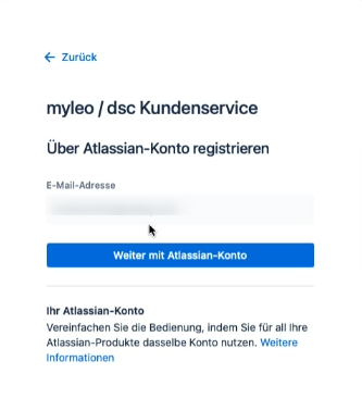 Eingabe der E-Mail-Adresse im Registrierungsfenster
