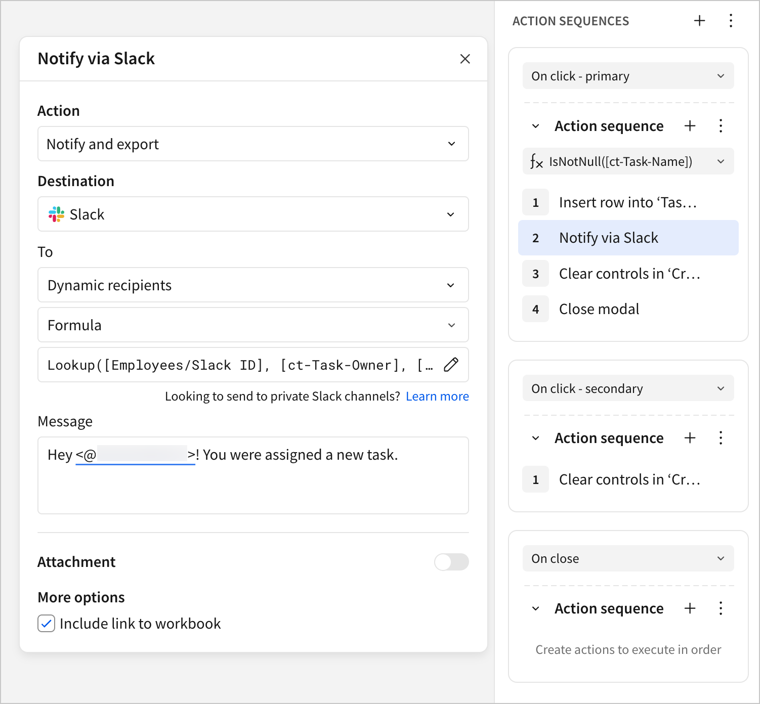 A screenshot of the Sigma UI shows a notification action configured according to this tutorial