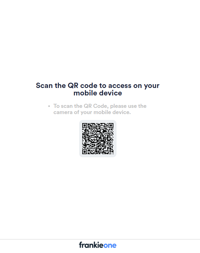 QR code to open Onboarding URL on a mobile device.
