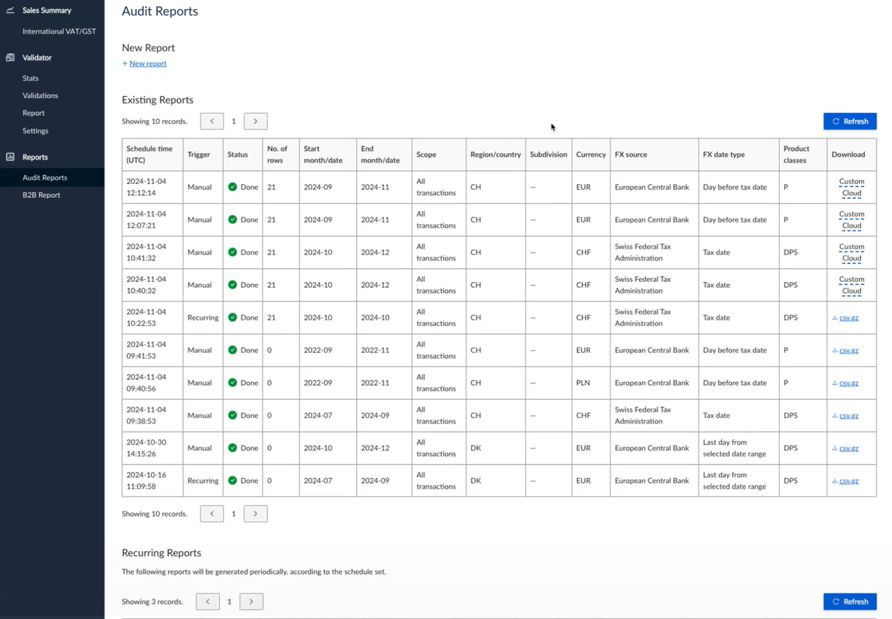 Audit Reports UI