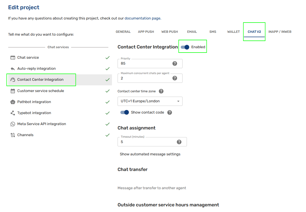 Contact Center Configuration
