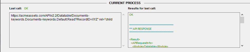 Successful call details in iAPI