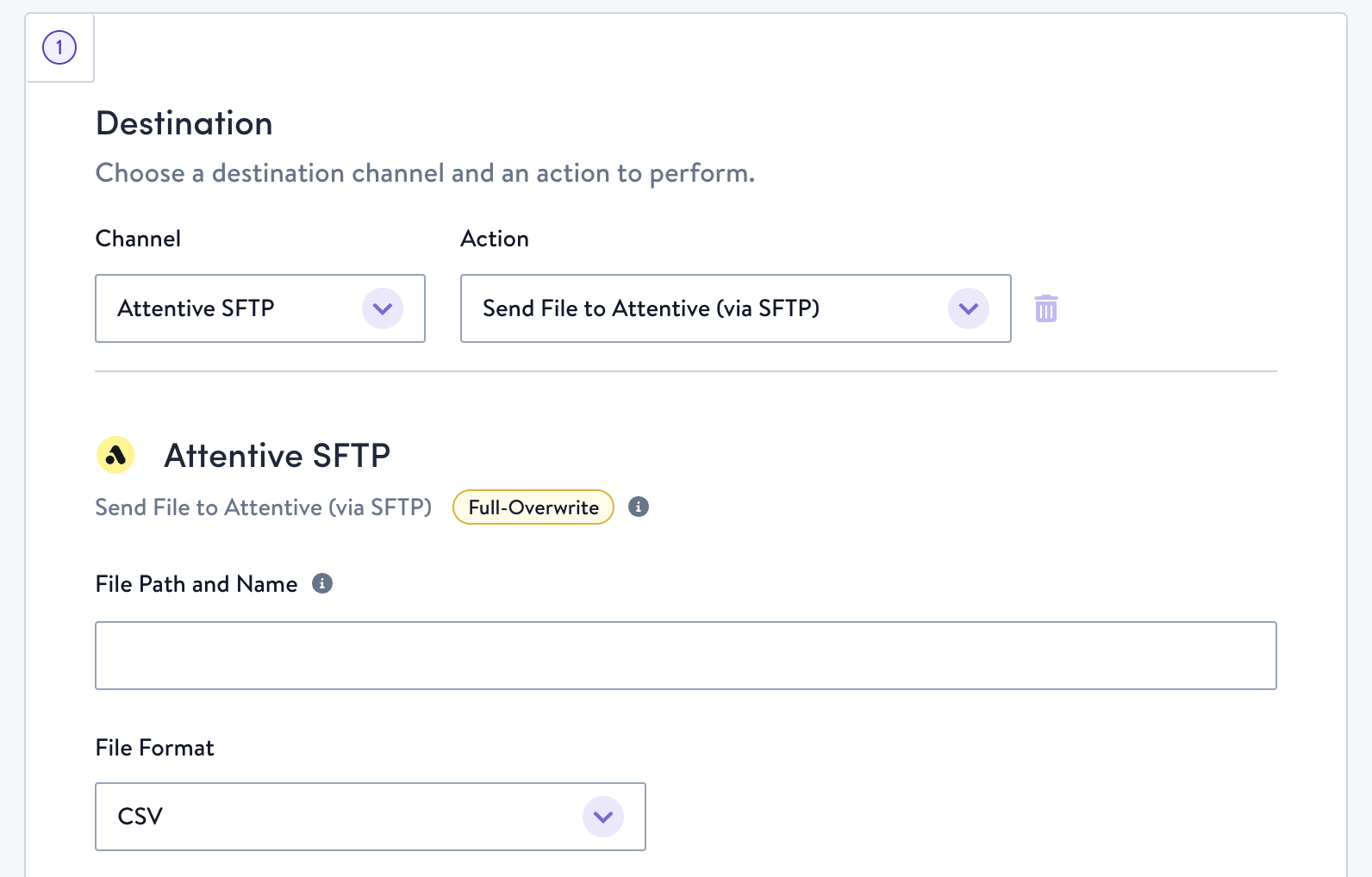 Attentive SFTP Configuration Parameters