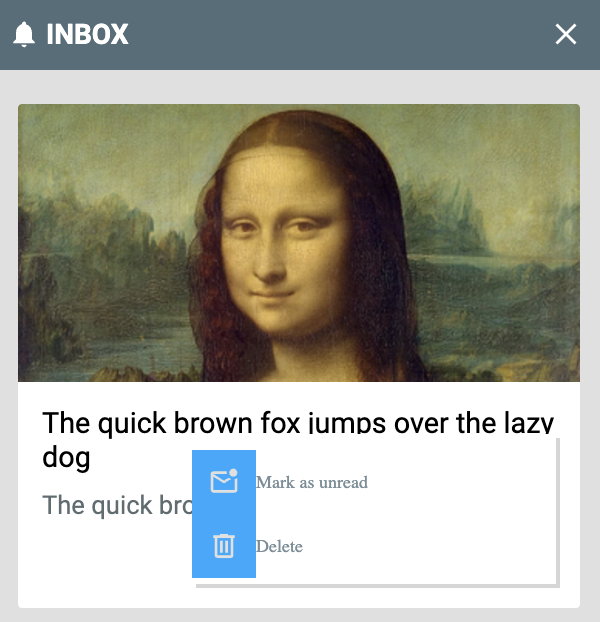 The background of the "Mark as unread" and "Delete" buttons is changed to blue.