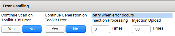 Injection - Error Handling