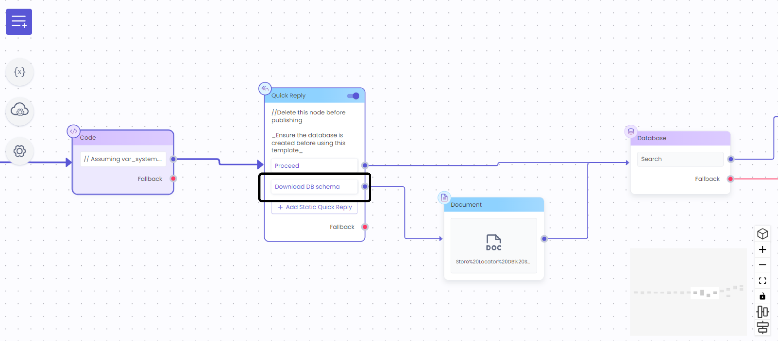 Also you can download the sample database that is used here by running the journey and selecting this option