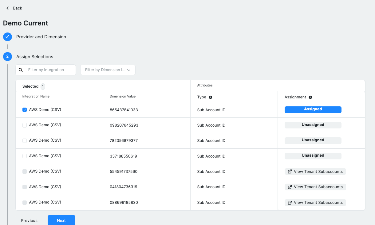 MSP Bill Splitting - Assign Sub Accounts
