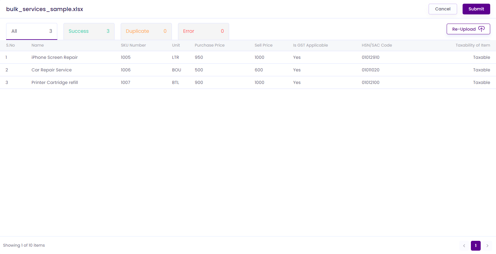 Bulk Sheet Data