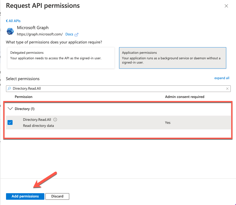 Microsoft Graph API - Application Permissions