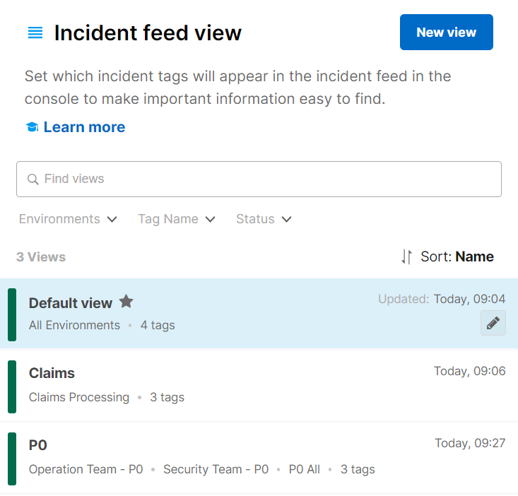 Default Incident Feed View