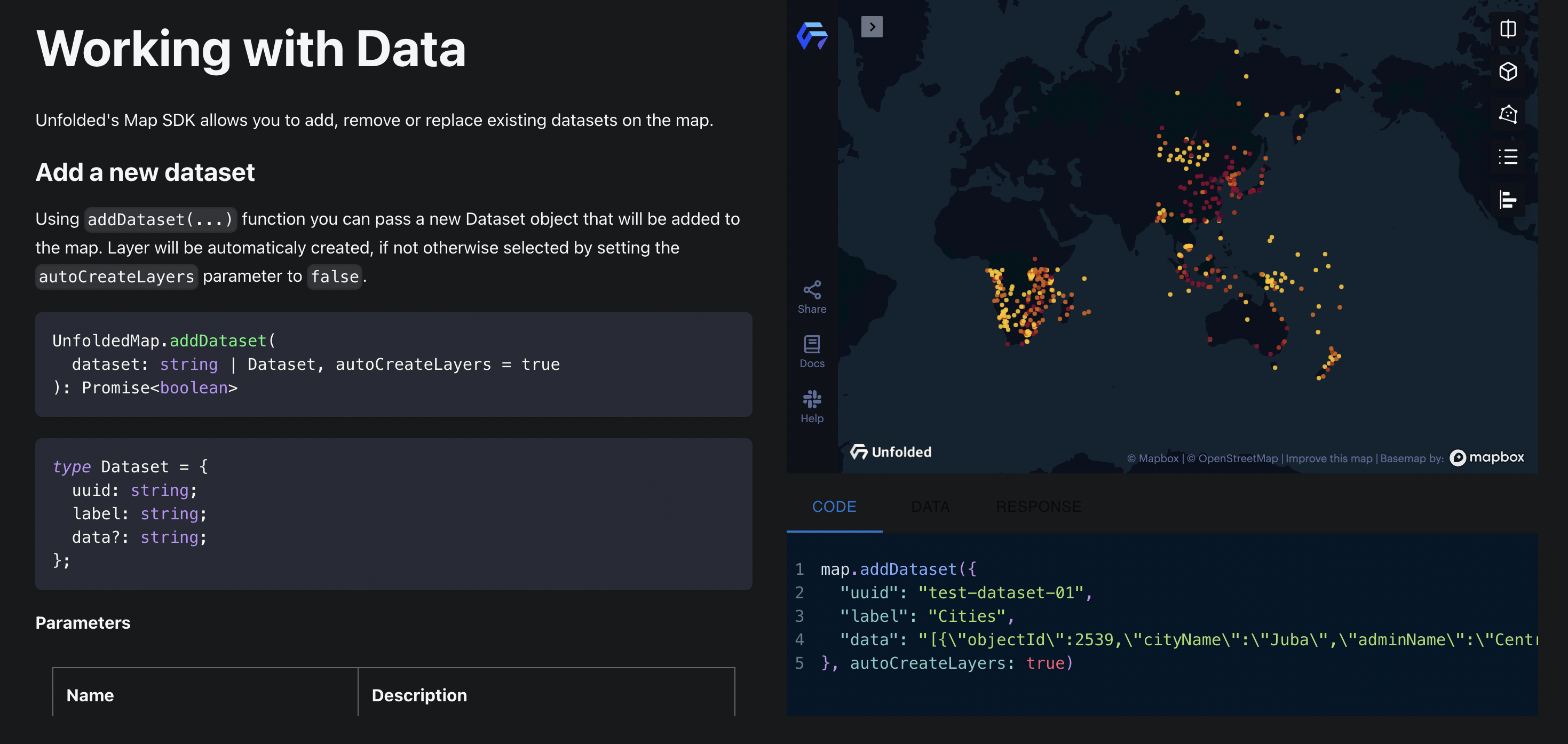 Using the Map SDK v1 in the Map SDK playground.