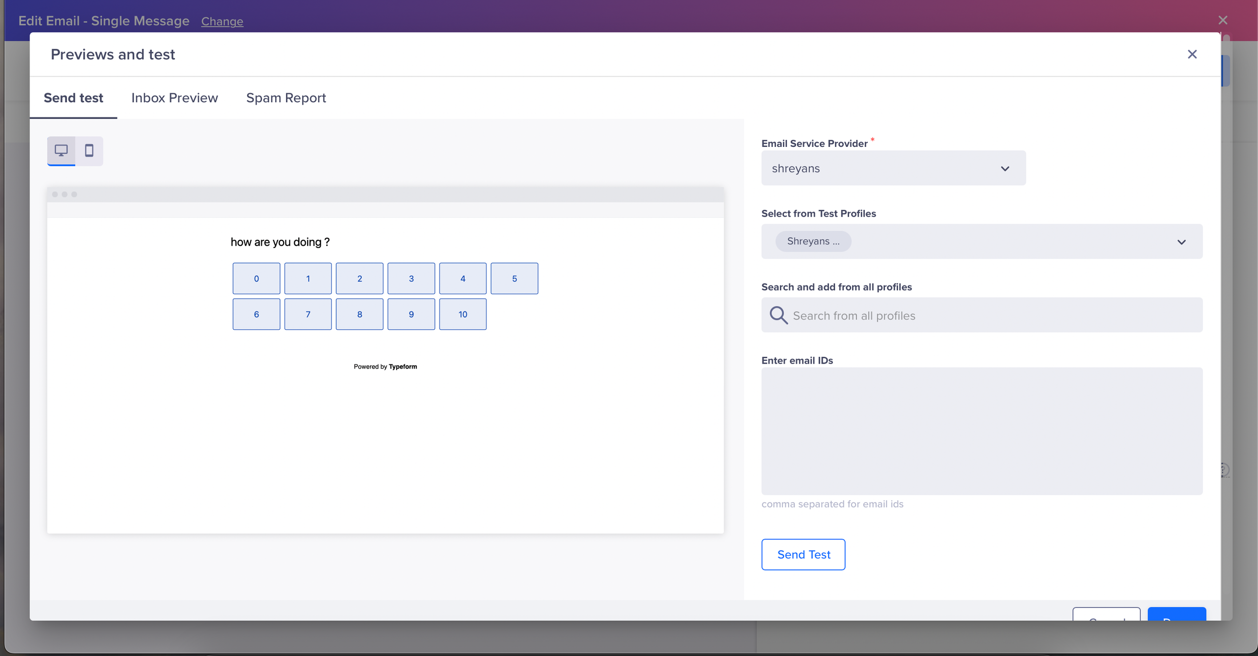 Preview and Test