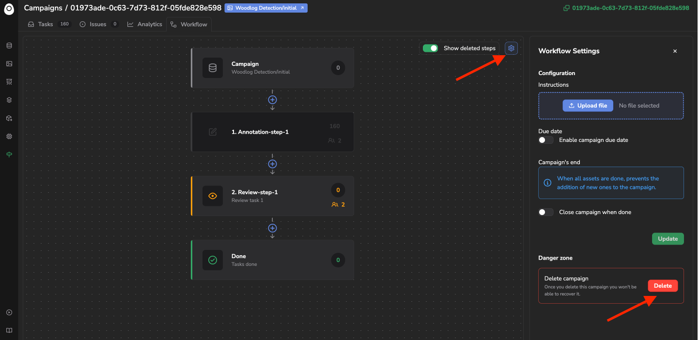 Annotation Campaign deletion
