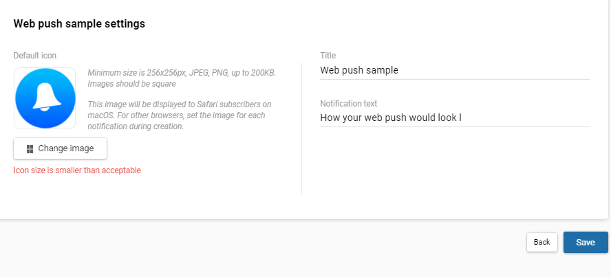 Web push notification sample