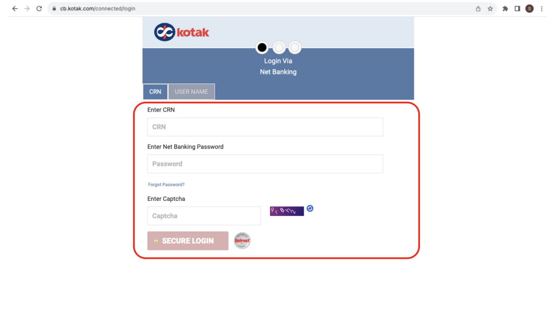 Kotak net banking login