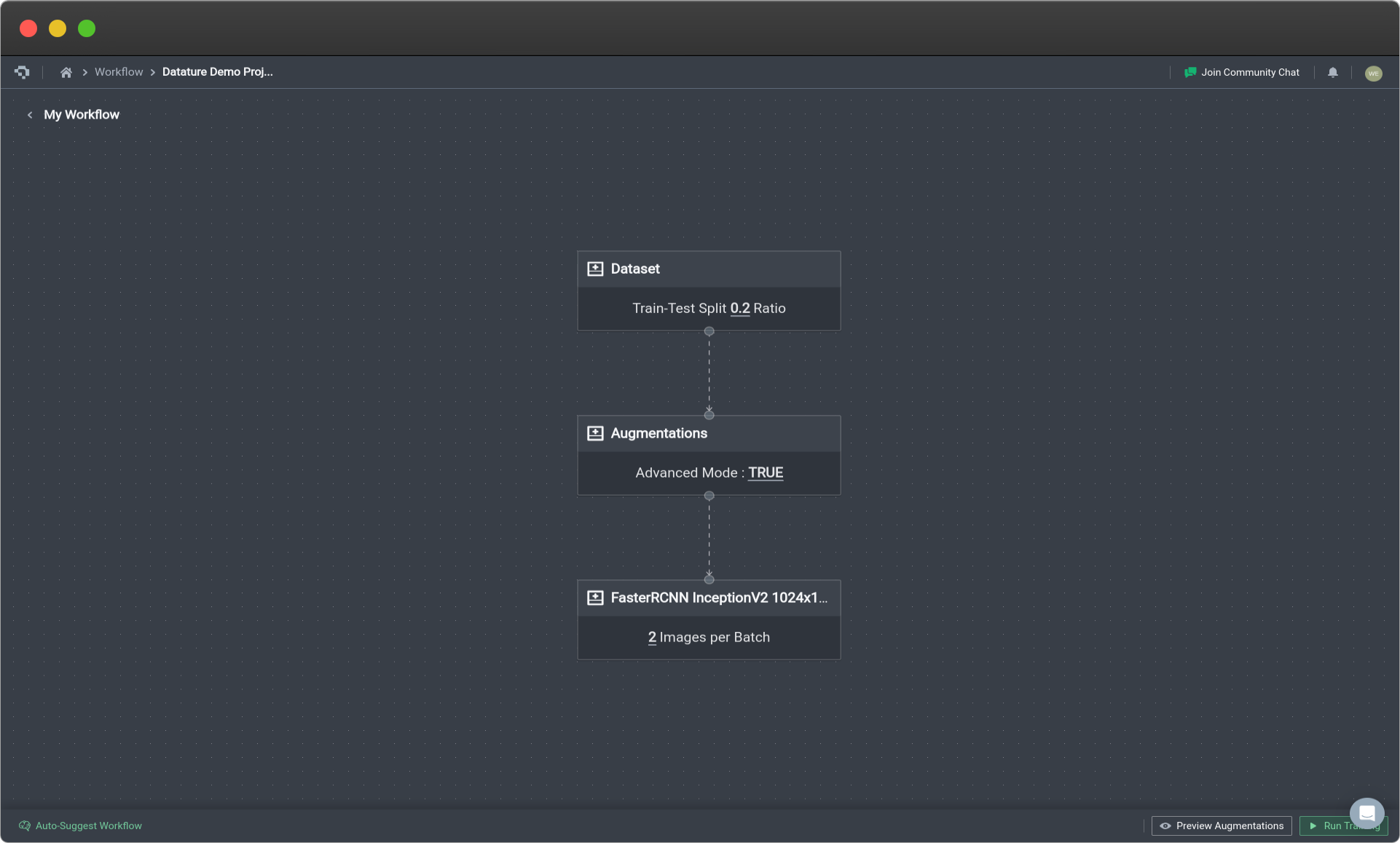 Workflow Canvas with Valid Workflow (Click image to enlarge)