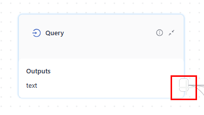 The query component with the output connection point highlighted