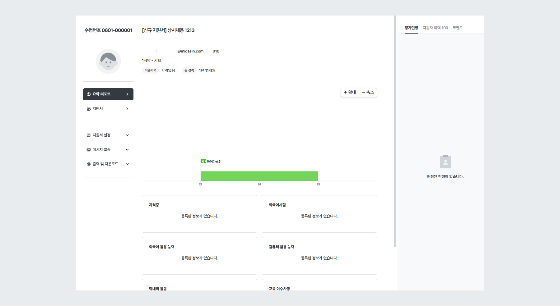 지원자 이력서 (신규 지원서)