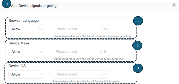 **Add Device signals targeting**