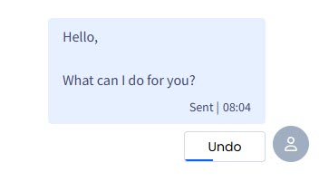 Screenshot of the message editor with the sending Undo button