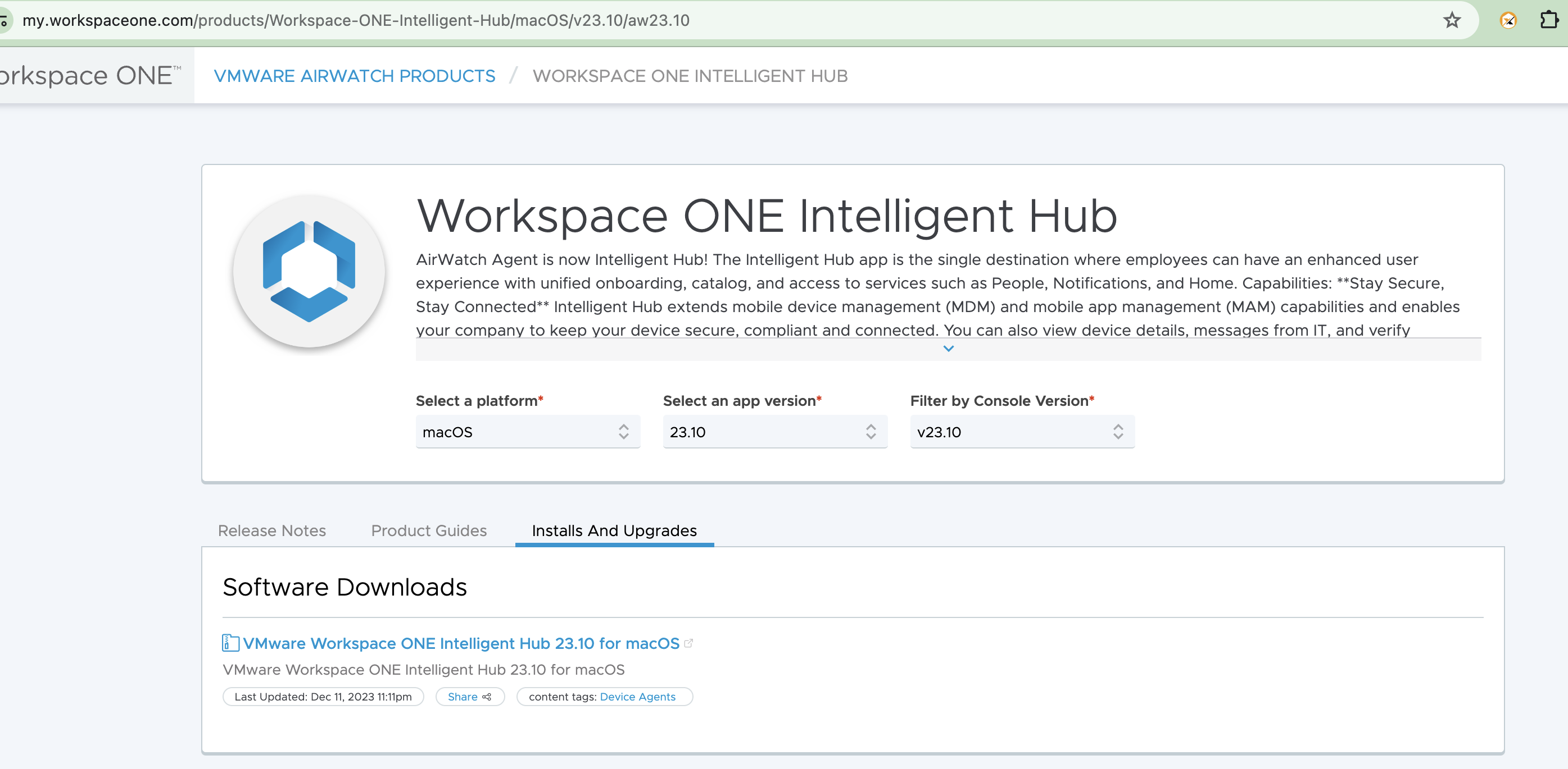 Download intelligent hub on macbook