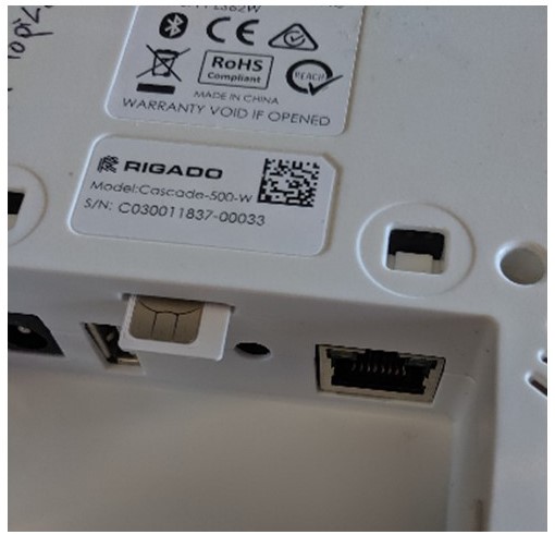 SIM card orientation in a 500-W gateway