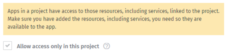 The checkbox for managing access in a project