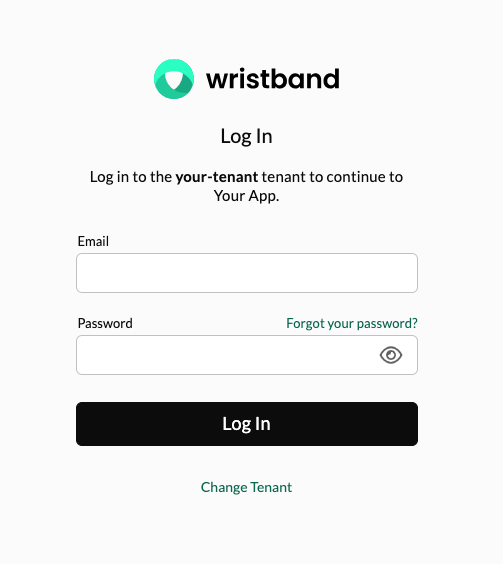 Tenant login page