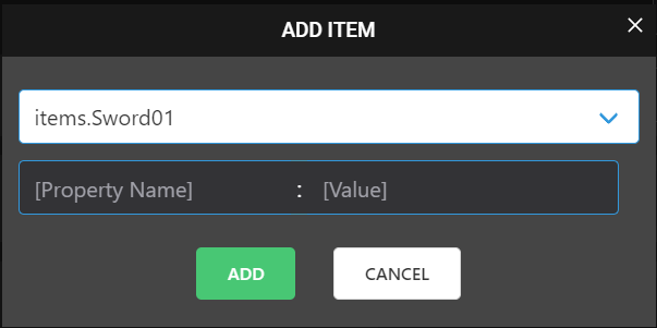 portal-sword.png The "Add Item" Window in the Portal