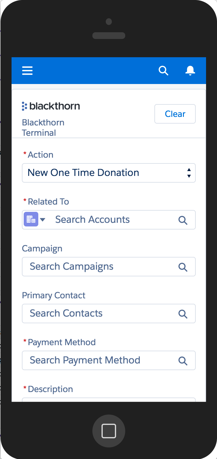 One-Time Donation in Salesforce1 Mobile