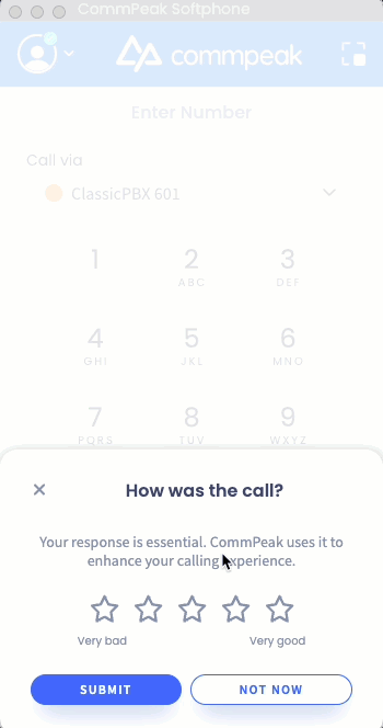 Video with reporting call issues after the call