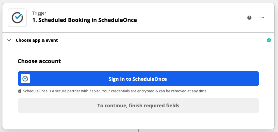 ScheduleOnce - Step 1 - Scheduled Booking in ScheduleOnce
