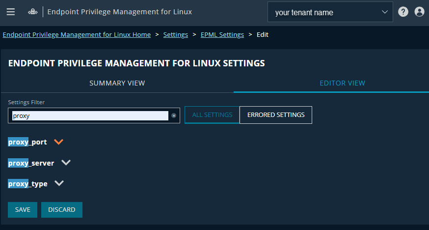 Proxy server settings for installer packages in EPM for Linux